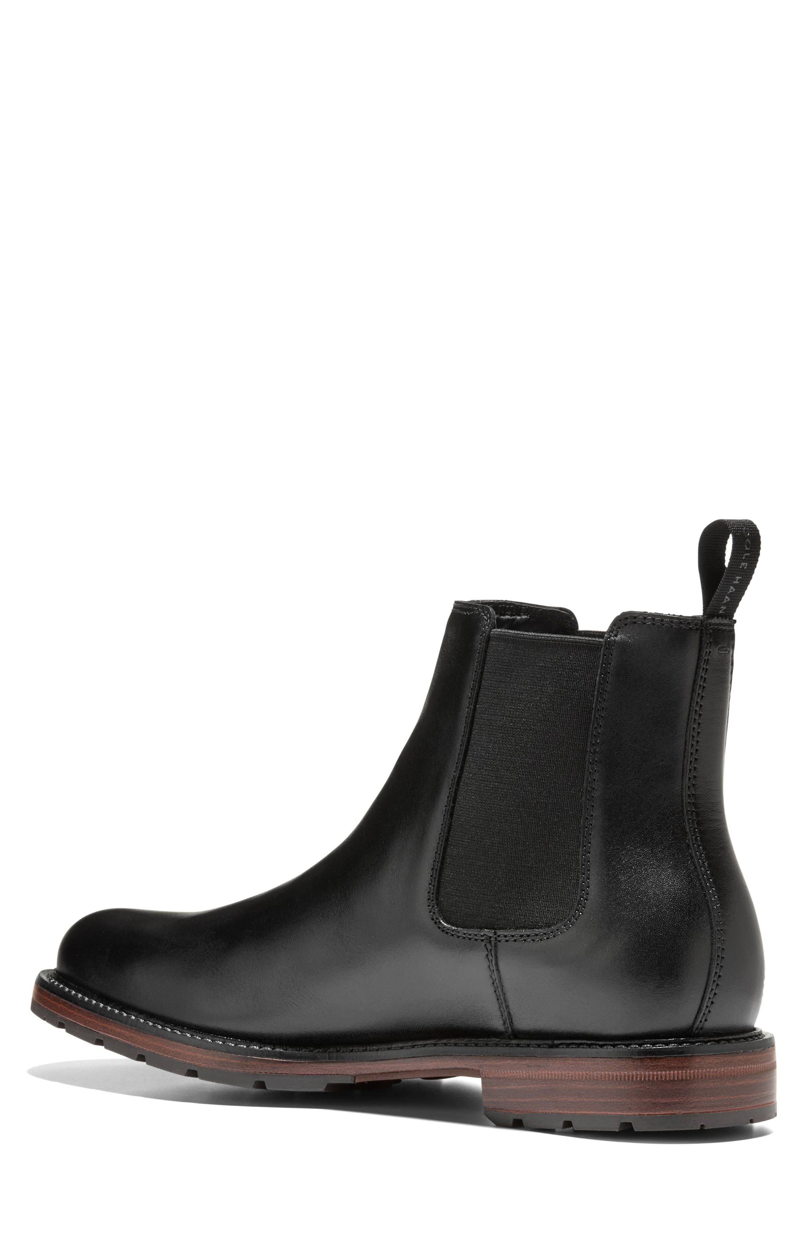 Roundhill Grand Waterproof Leather Chelsea Boot, Alternate, color, BLACK / BLACK WR