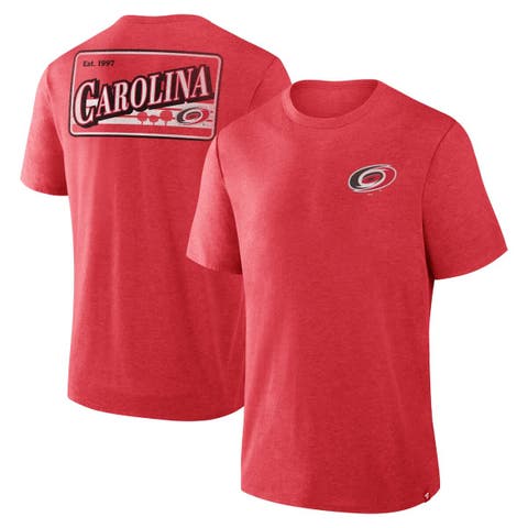 Men's Fanatics Heather Red Carolina Hurricanes Fan Lanes Tri-Blend T-Shirt