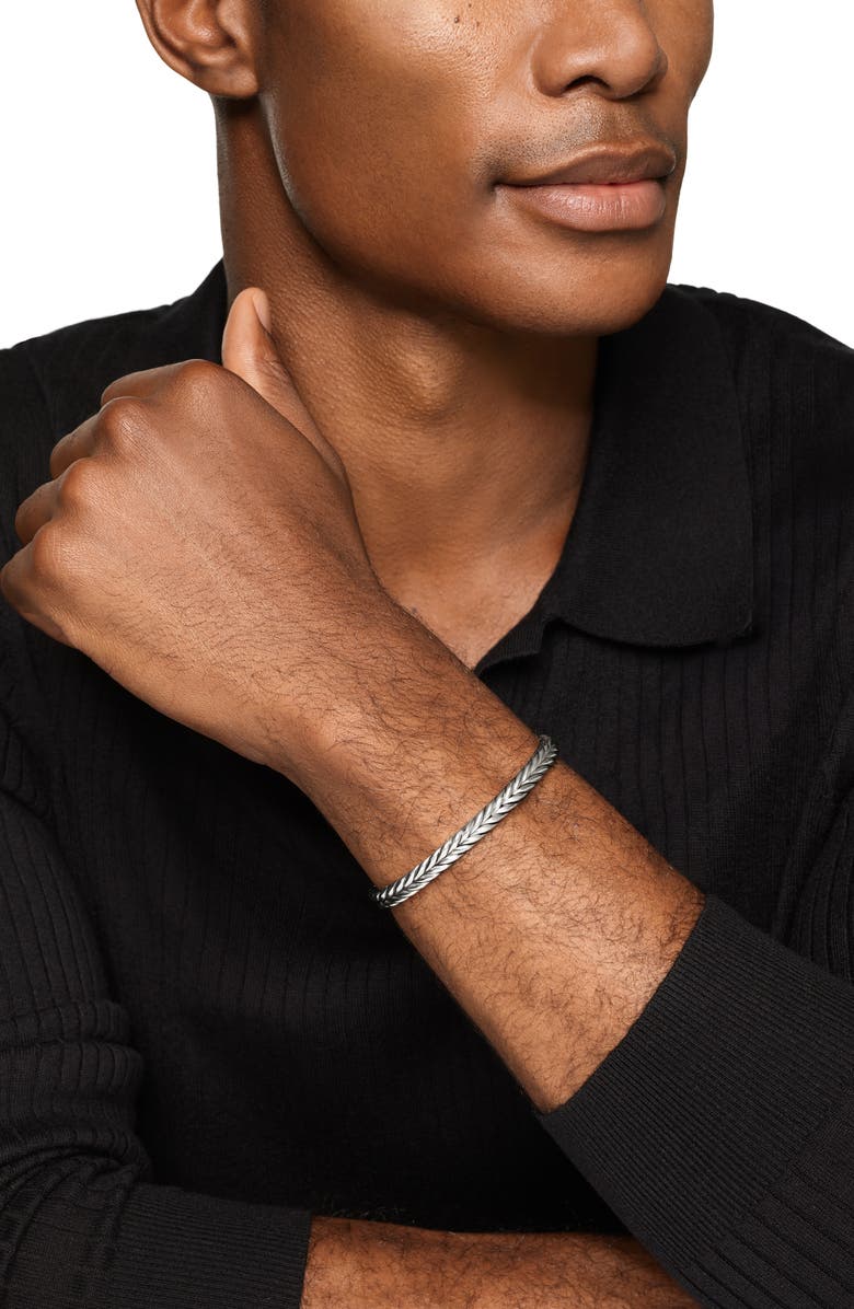 David Yurman Chevron Flex Bracelet in Sterling Silver, Alternate, color, Silver