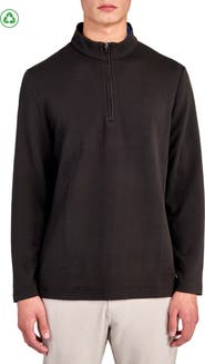 CONSTRUCT Regular Fit Solid Waffle Knit Recycled Performance Quarter Zip