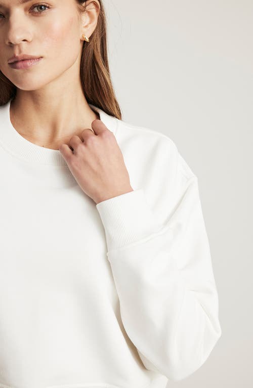 Mavi Jeans Cotton Crop Sweatshirt In White