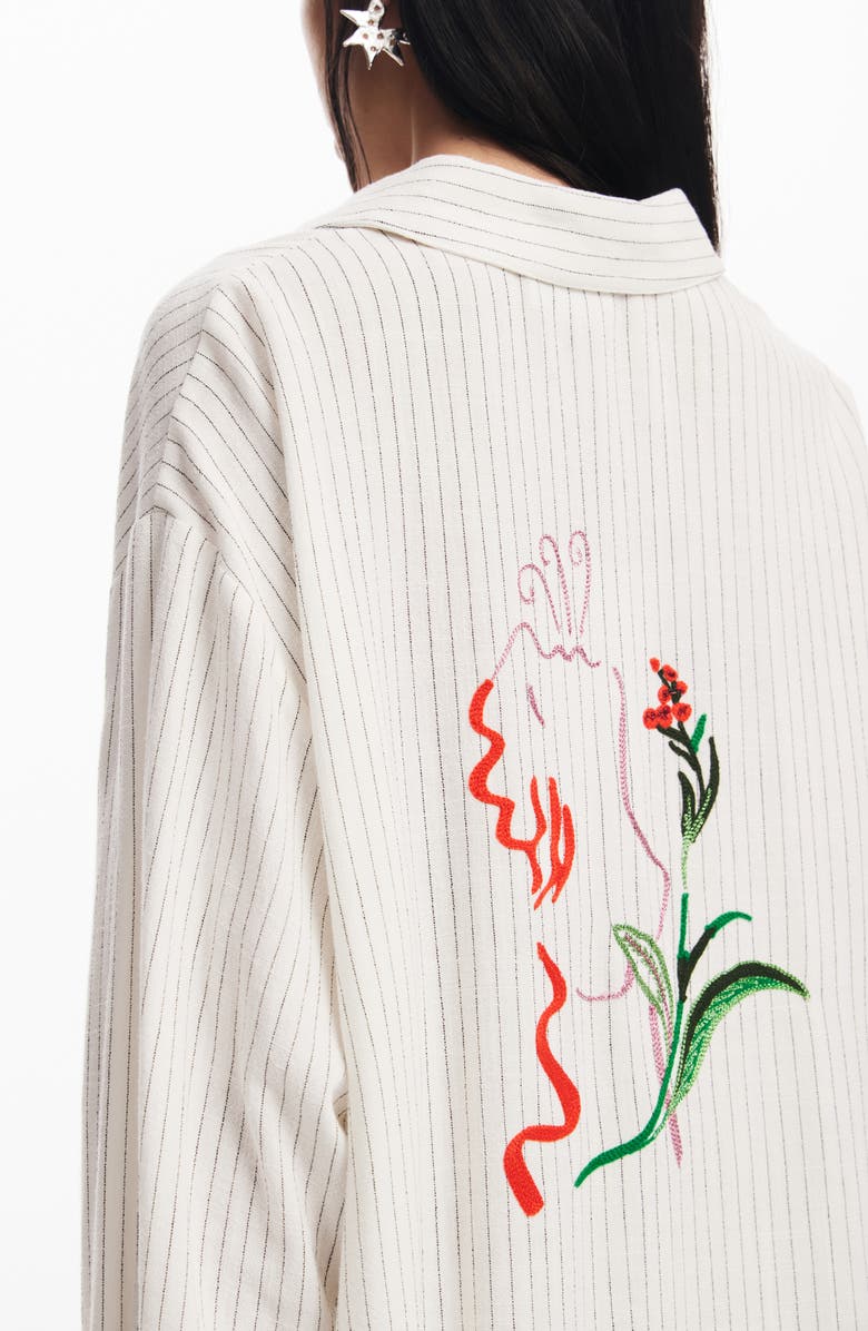 Desigual Cam Butterfly Button-Up Shirt, Alternate, color, 