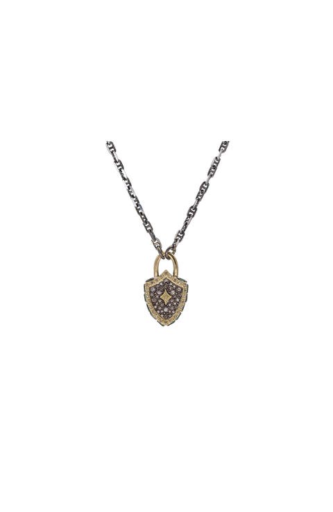 Dia Pavé Diamond Shield Pendant Necklace