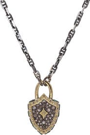 Armenta Dia Pavé Diamond Shield Pendant Necklace