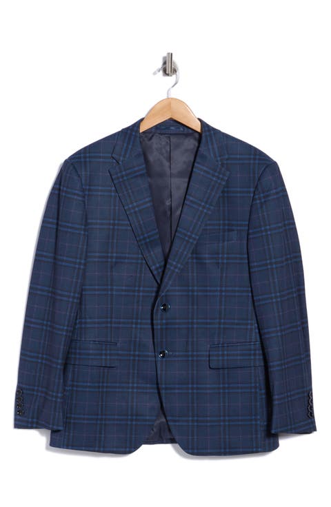 Plaid Stretch Knit Sport Coat