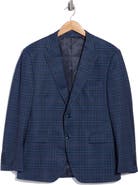Duchamp Plaid Stretch Knit Sport Coat