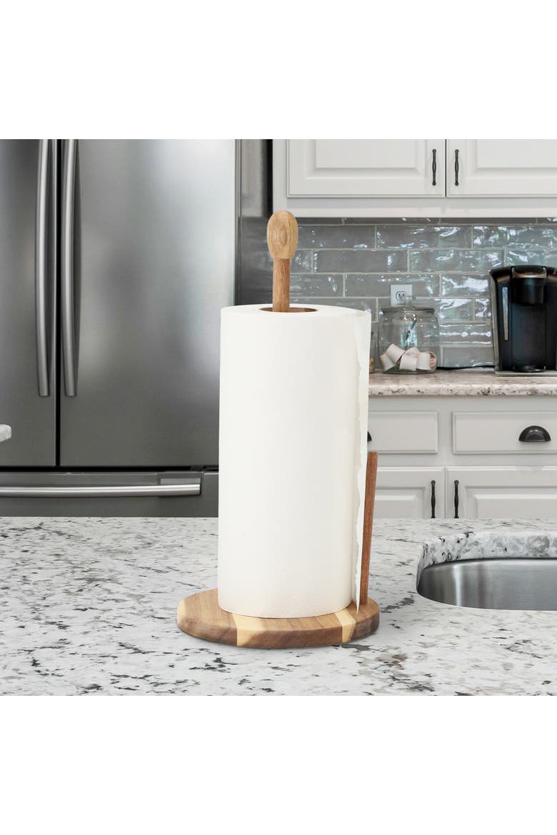 14 inch Acacia Wood Paper Towel Holder, Alternate, color, Acacia
