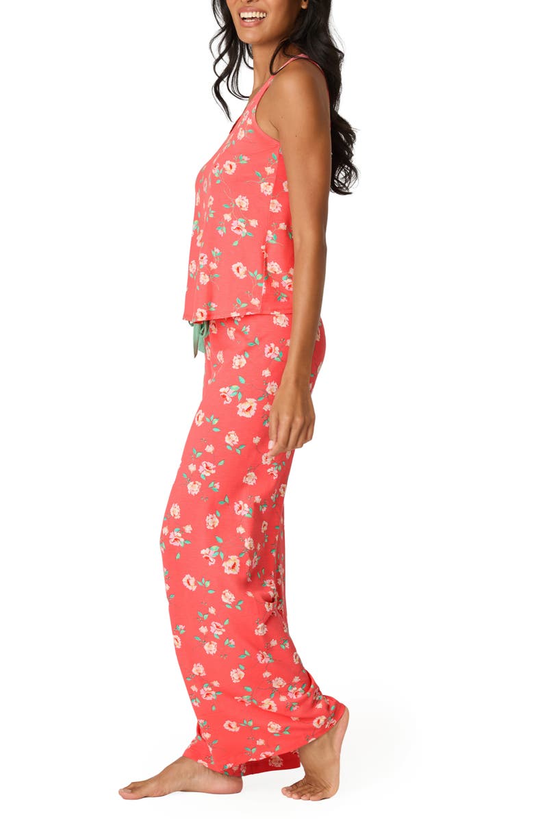 PJ Salvage Siesta Dreams Jersey Pajamas, Alternate, color, Dark Coral