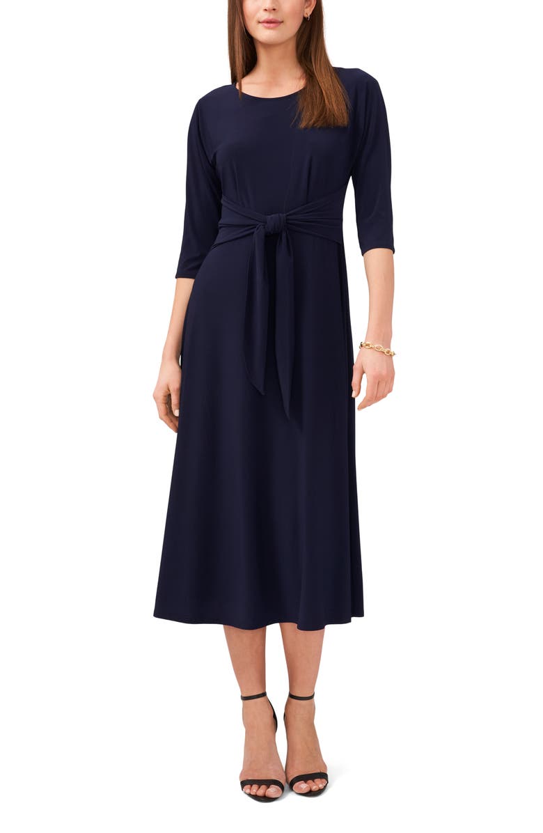 Chaus Tie Front Midi Dress, Main, color,