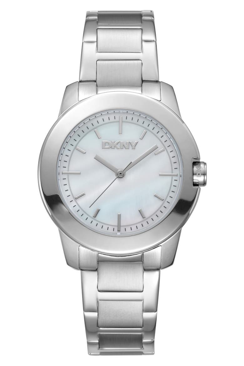 Three Hand Quartz Bracelet Watch, 32mm, Main, color, SILVER