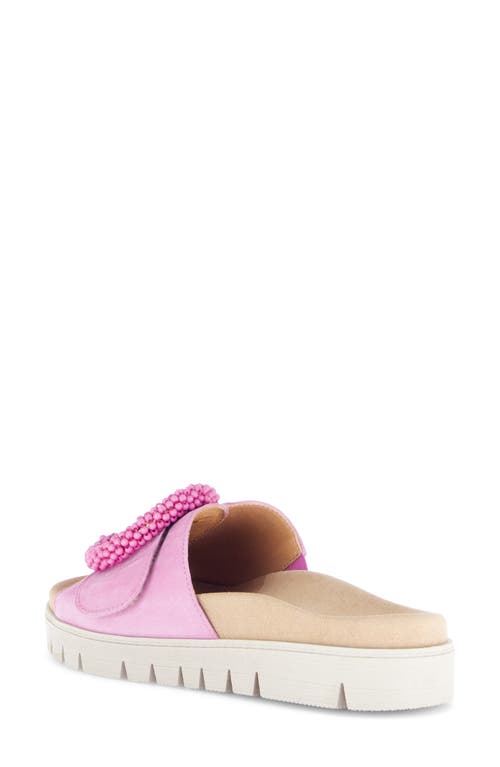 GABOR GABOR BEADED BUCKLE PLATFORM SLIDE SANDAL
