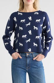 Vigoss Horse Crop Pullover Sweater