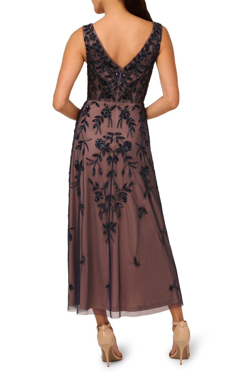 Adrianna Papell Beaded Mesh Sheath Cocktail Dress, Alternate, color, 