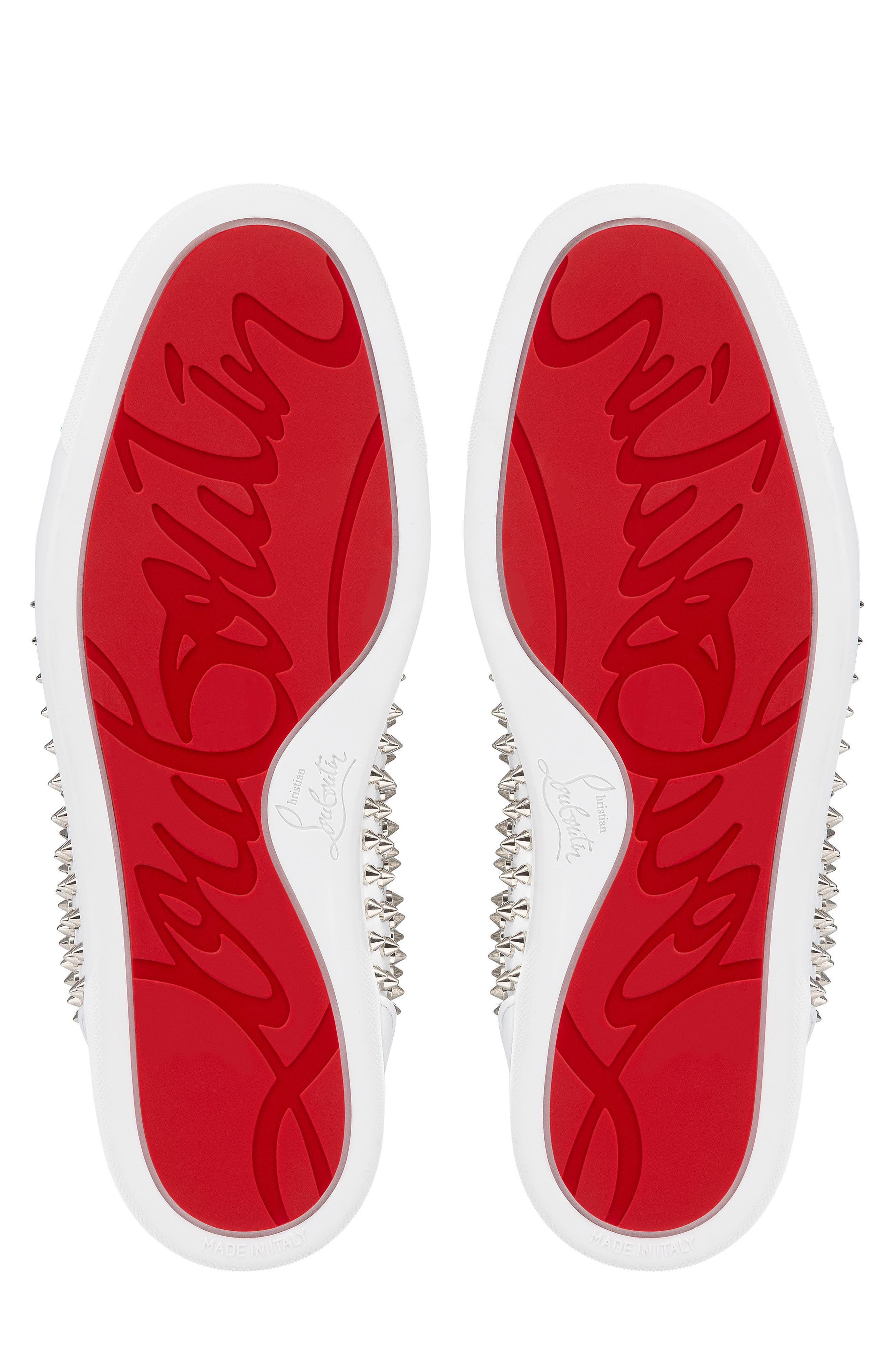 Louis Allover Spikes High Top Sneaker, Alternate, color, WHITE/ SILVER