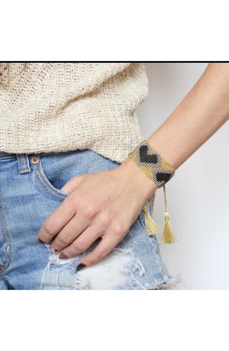 Fosterie Tassel Bracelet, Alternate, color, Black