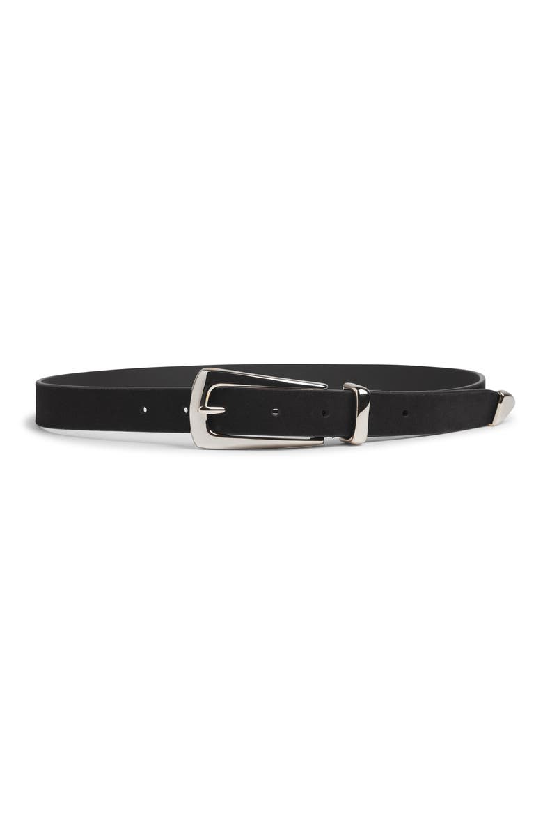 The Suede Statement Belt, Main, color, BLACK/ POLISHED NICKEL