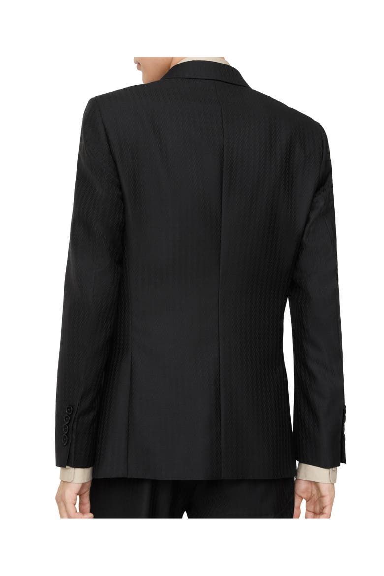 Striped Wool Mohair Tailored Jacket, Alternate, color, Black