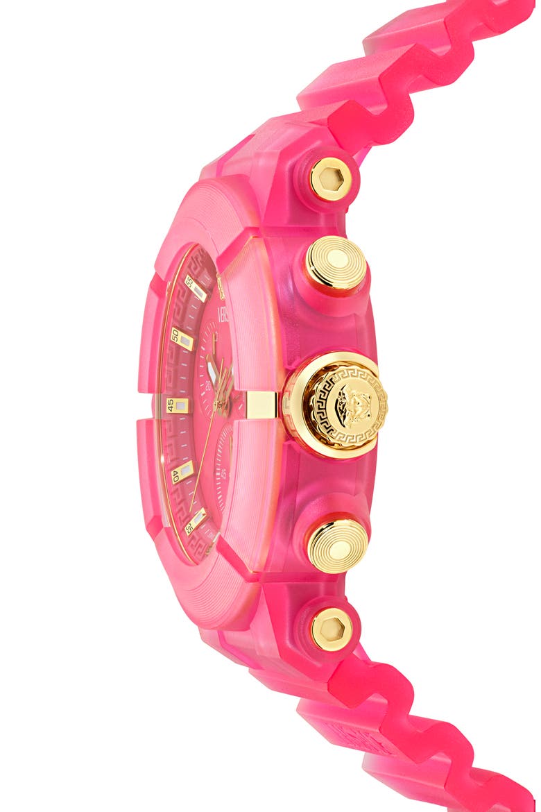 Real Active Chronograph Bracelet Watch, 45mm, Alternate, color, PINK ECOCERAMIC