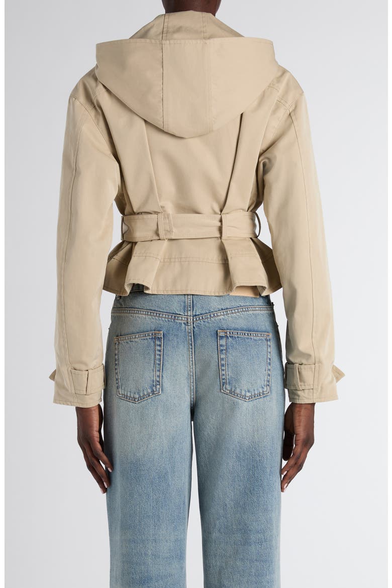 Belted Cotton Windbreaker Jacket, Alternate, color, PALE BEIGE