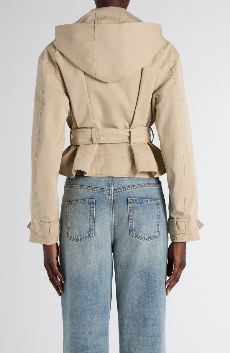 McQueen Belted Cotton Windbreaker Jacket, Alternate, color, Pale Beige