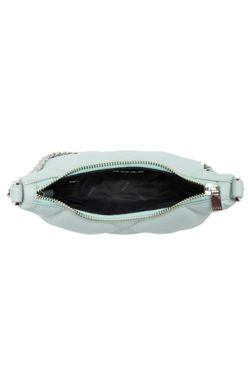 Hugo Boss Boss Abelie Quilted Faux Leather Hobo Bag In Green