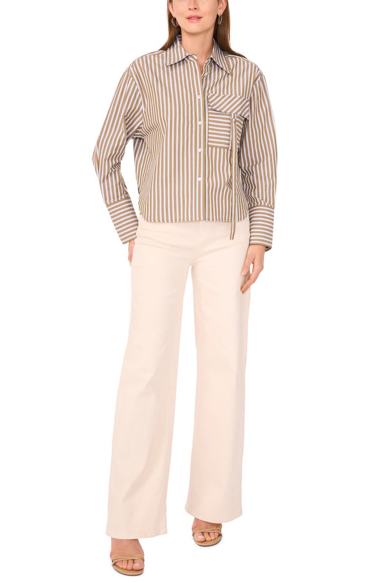 Parker The Vicki Long Sleeve Button Front Top, Alternate, color, Blue/ Brown