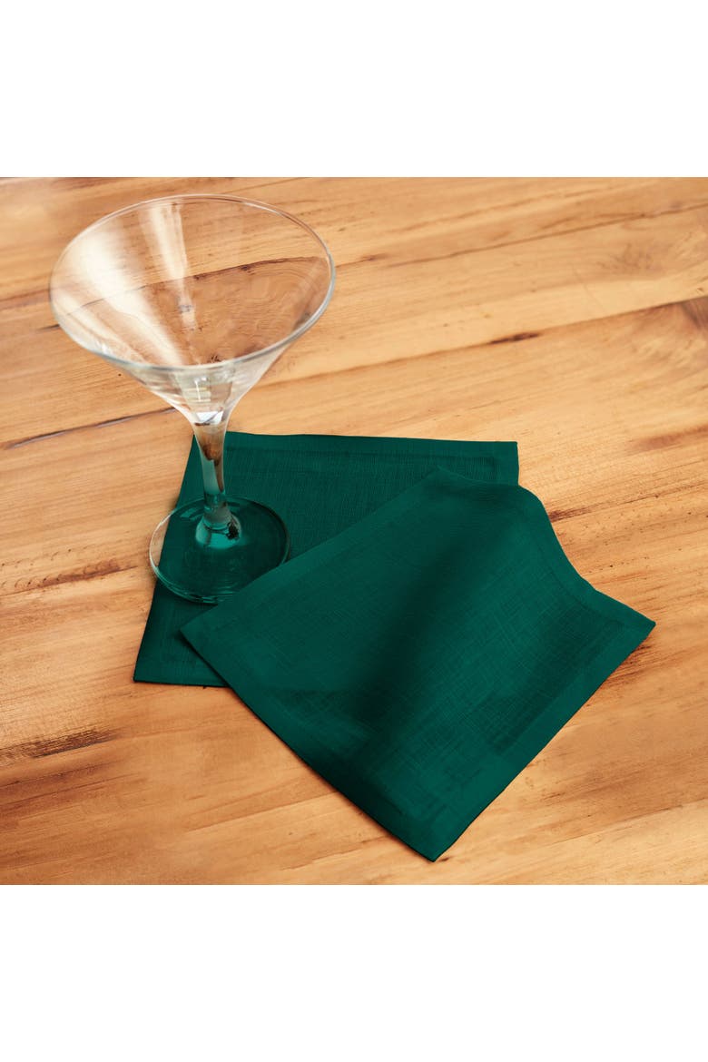 Linen Cocktail Napkins Set of 12, 6 x 6" - Fete, Alternate, color, Rainforest