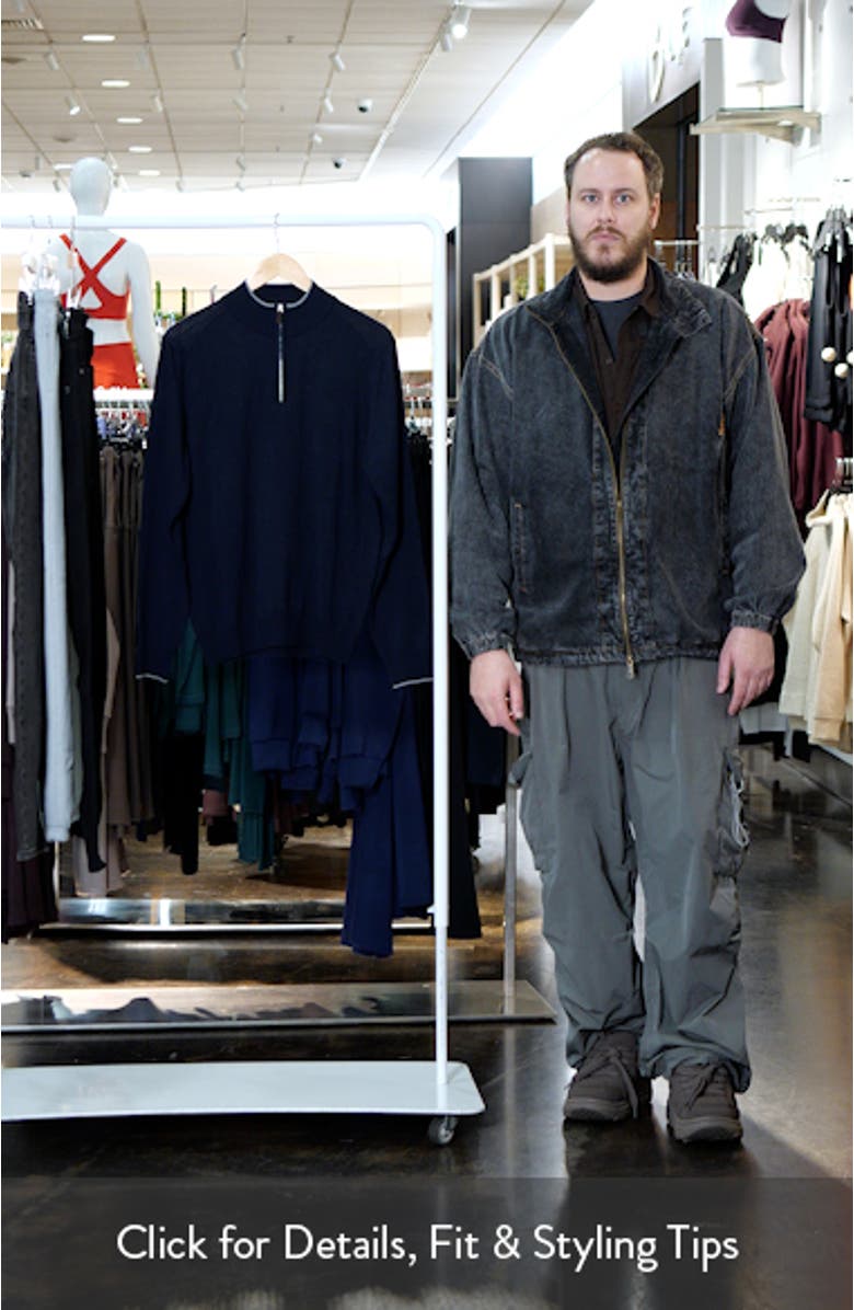 Light Gauge High Neck Quarter Zip Merino Wool Sweater, sales video thumbnail