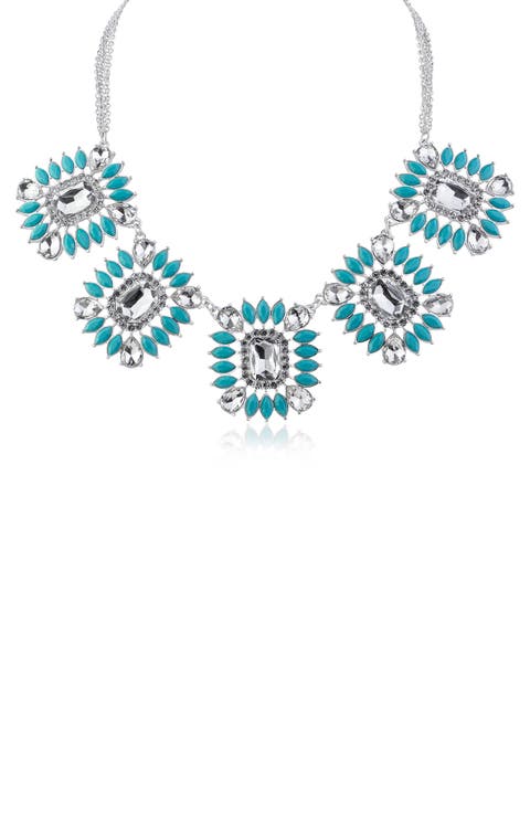 Turquoise & Crystal Southwest Necklace