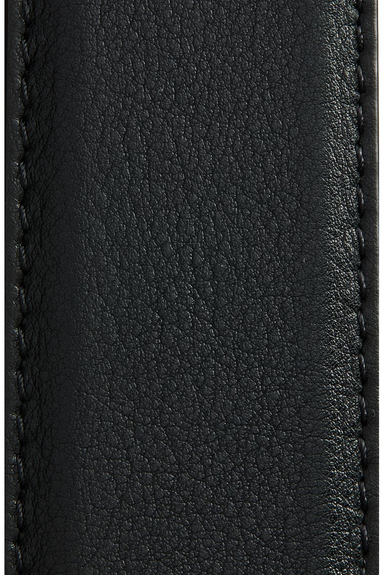 Medusa Medallion Buckle Leather Belt, Alternate, color, BLACK GOLD 82