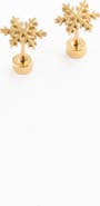 Pip Pop Girls' Snowflake Flatback Stud Hypoallergenic Earrings