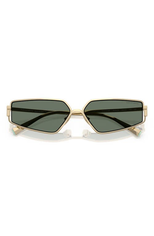 Tiffany & Co . 60mm Irregular Rectangular Sunglasses In Gold