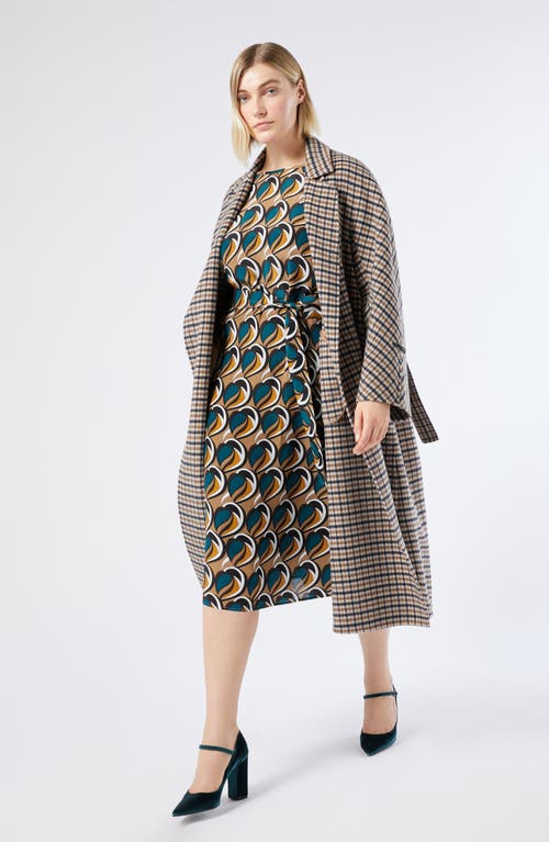 Marina Rinaldi Deremi Check Wool & Mohair Blend Coat In Multi