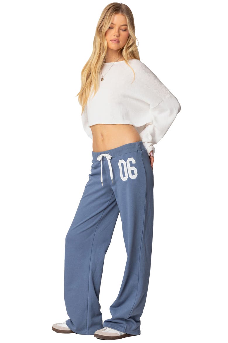 06 Wide Leg Drawstring Sweatpants, Alternate, color, BLUE