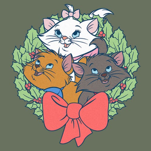 Aristocats Kitten Wreath Graphic T-shirt In Green