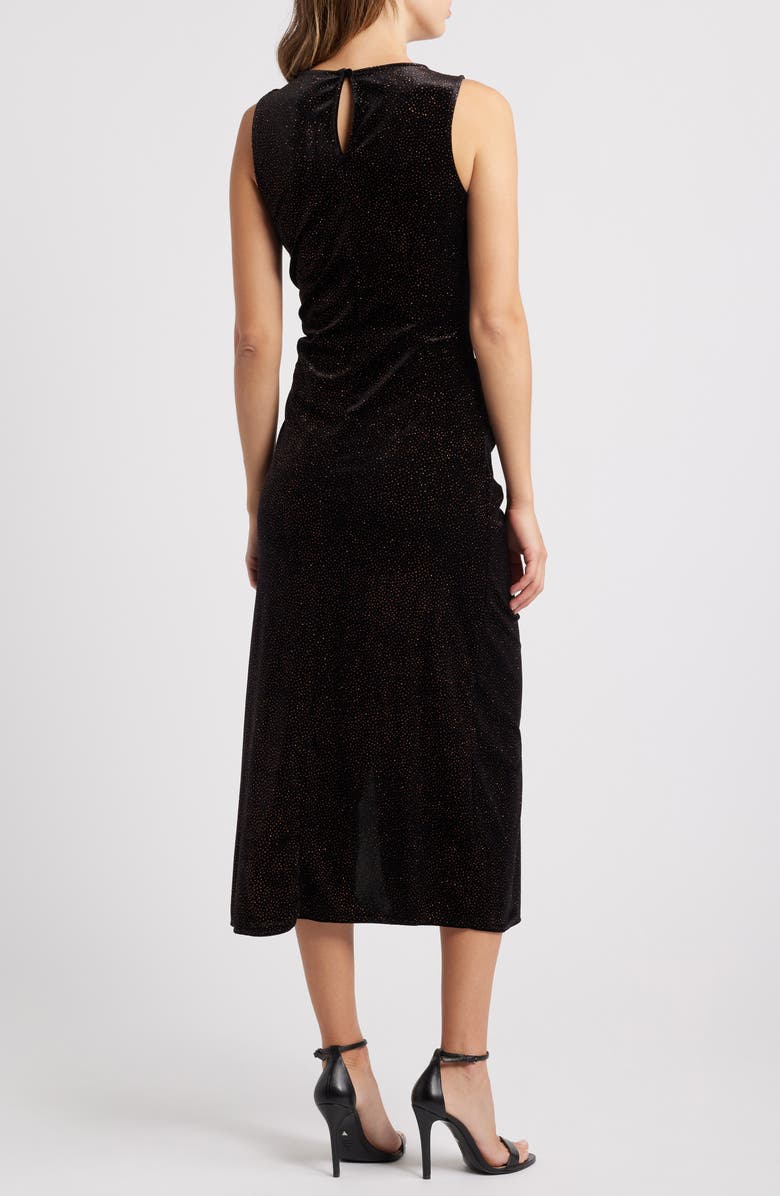 Halogen<sup>®</sup> Asymmetric Ruched Gown, Alternate, color, Rich Black