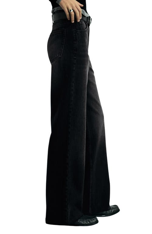 Mango Women's Danila Wide Leg High-rise Jeans In Black Denim