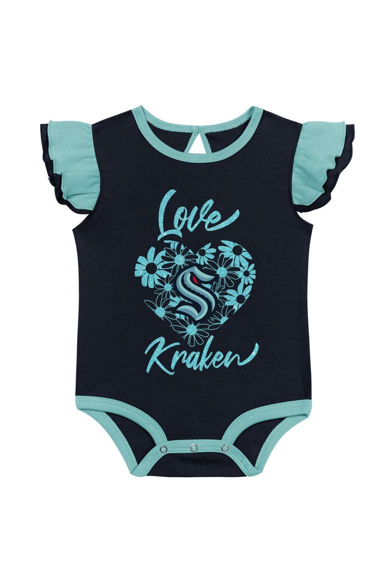 Girls Infant Navy/Light Blue Seattle Kraken Two-Pack Training Bodysuit Set, Alternate, color, Navy