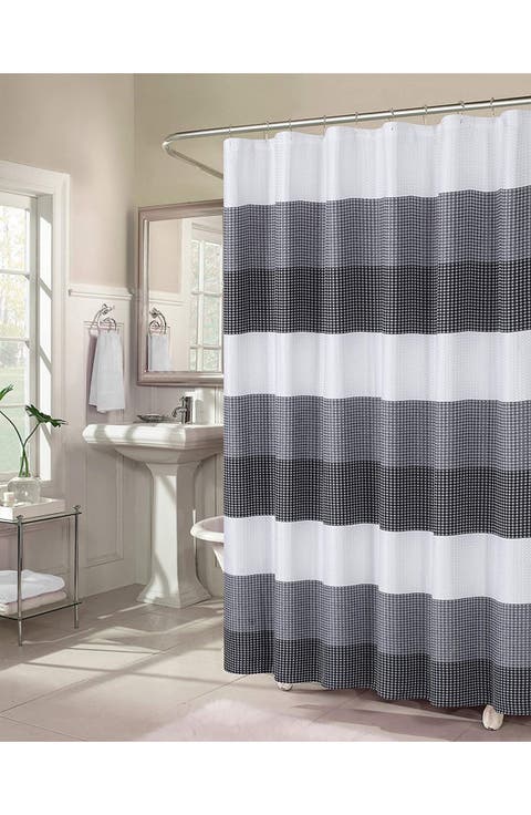 Shades Ombré Waffle Texture Shower Curtain
