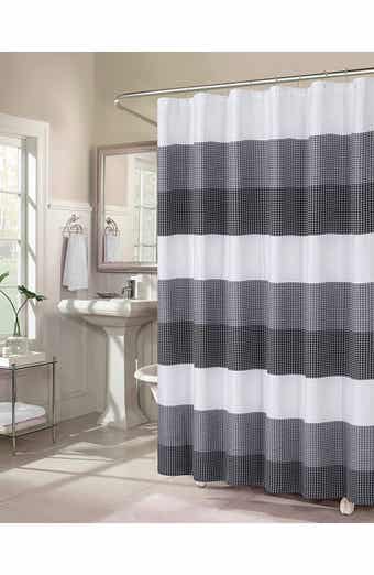 DAINTY HOME Shades Ombré Waffle Texture Shower Curtain