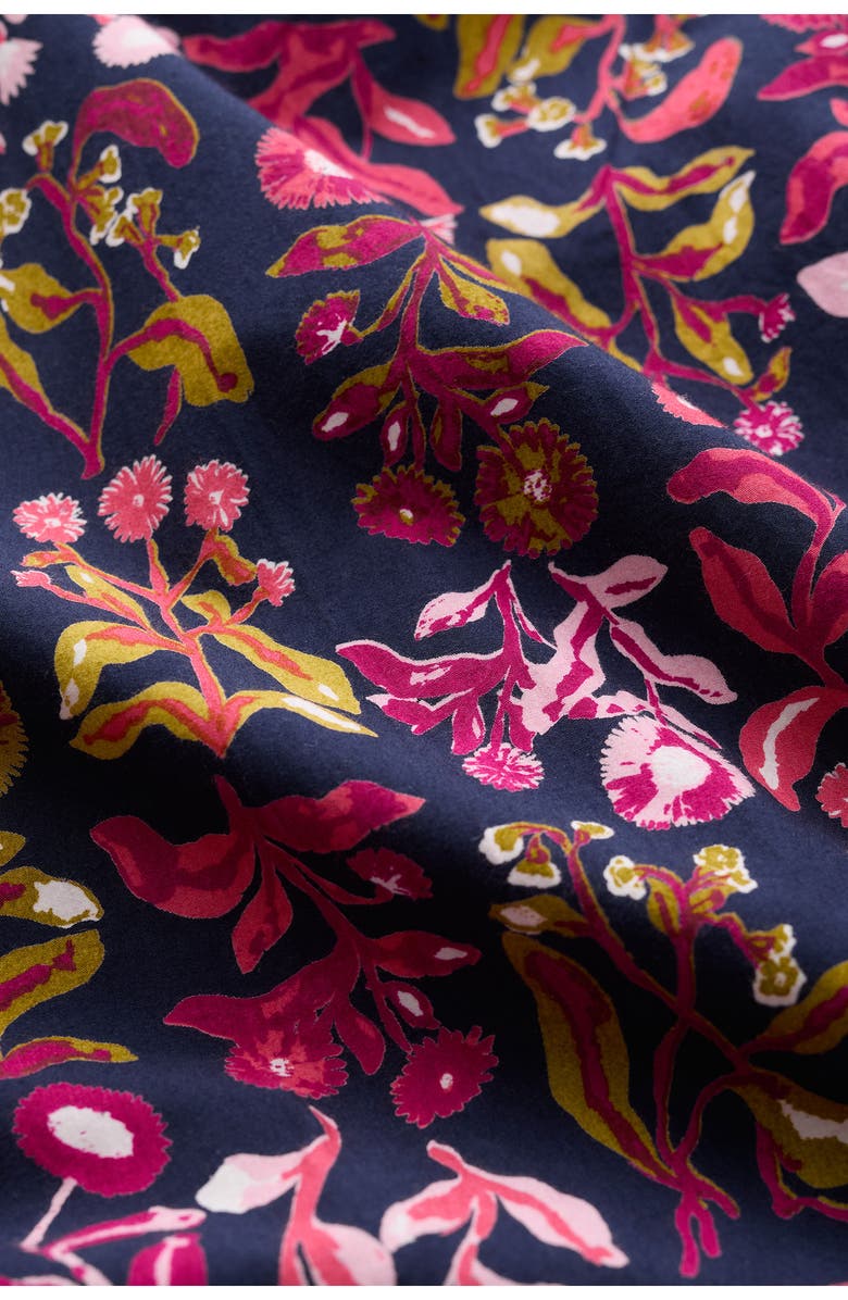 Seasalt Cornwall Kerthen Woods Floral Organic Cotton Button-Up Midi Dress, Alternate, color, Inky Botanical Maritime