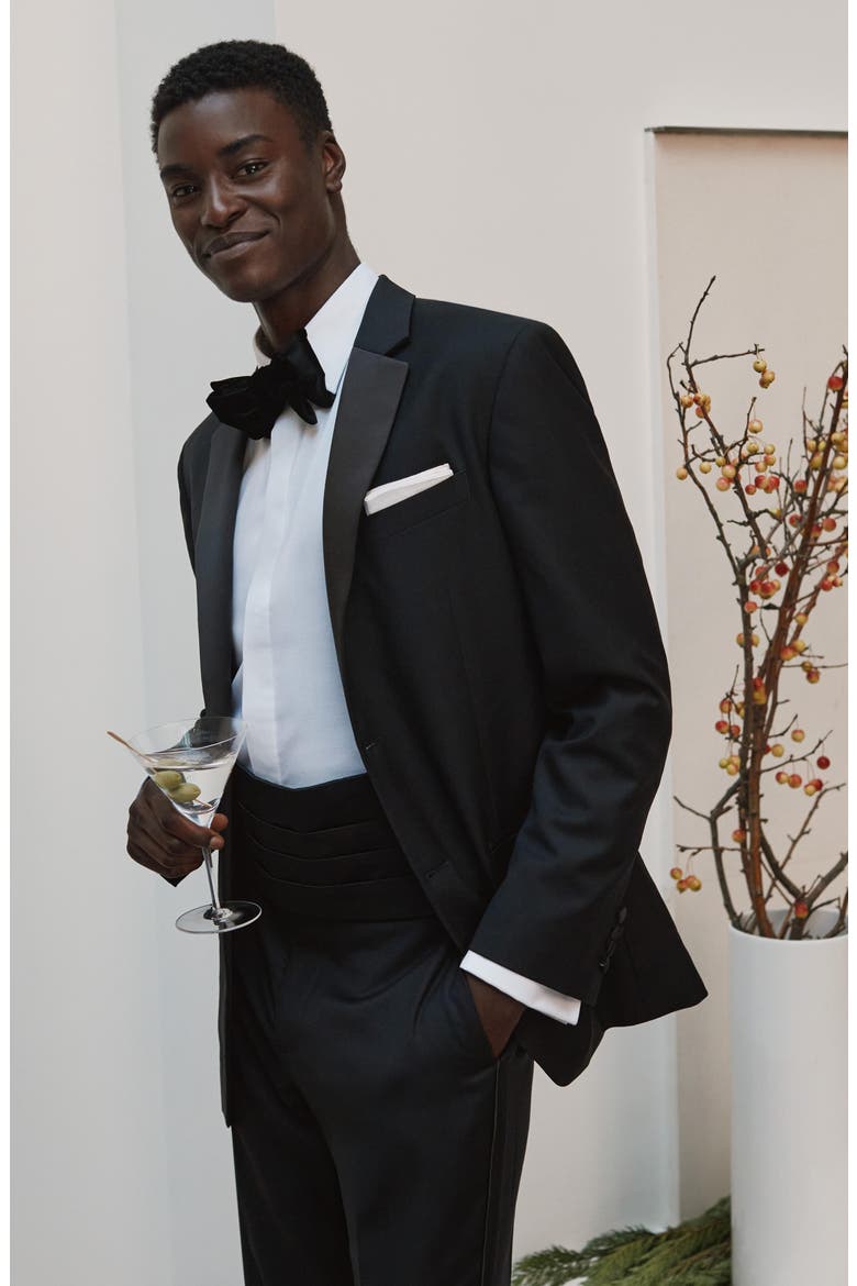 Henrik Virgin Wool Tuxedo, Alternate, color, BLACK