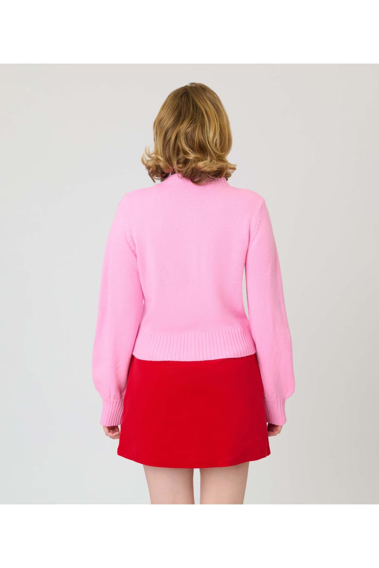 1950s Cropped Cardigan, Alternate, color, Pink w/ Rainbow Print