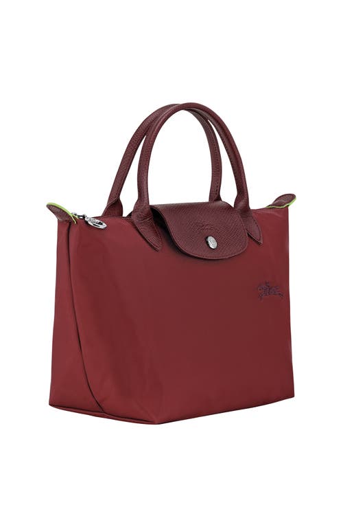 Longchamp Le Pliage Green Recycled Canvas Top Handle Bag In Red