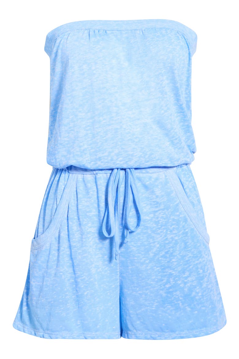Beach Date Strapless Cover-Up Romper, Alternate, color, SKY BLUE