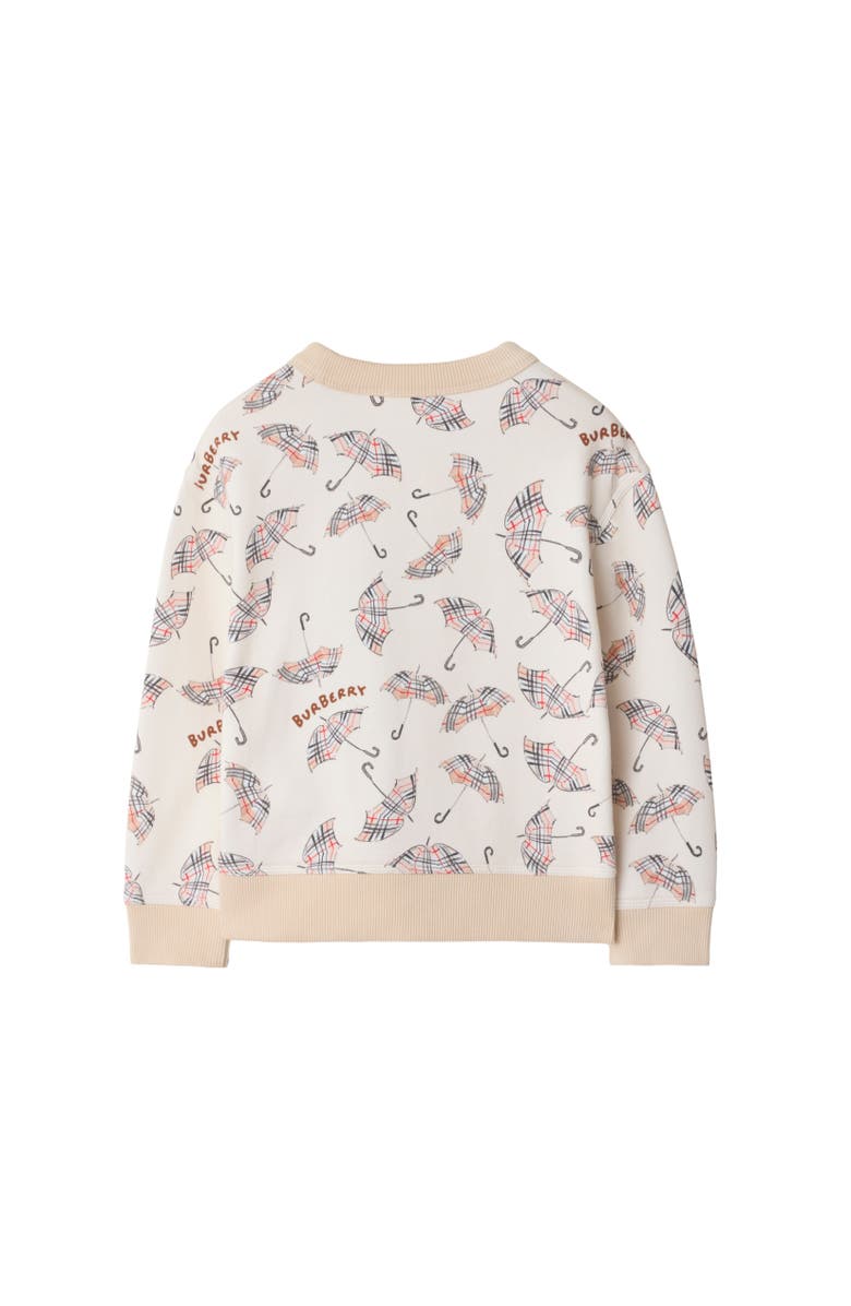 Burberry Umbrella Cotton Sweatshirt, Alternate, color, Calico White