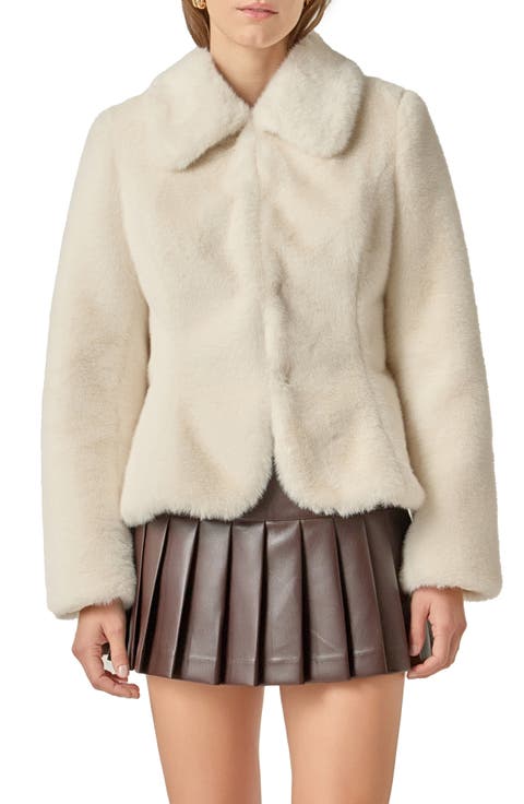 Peplum Faux Fur Coat