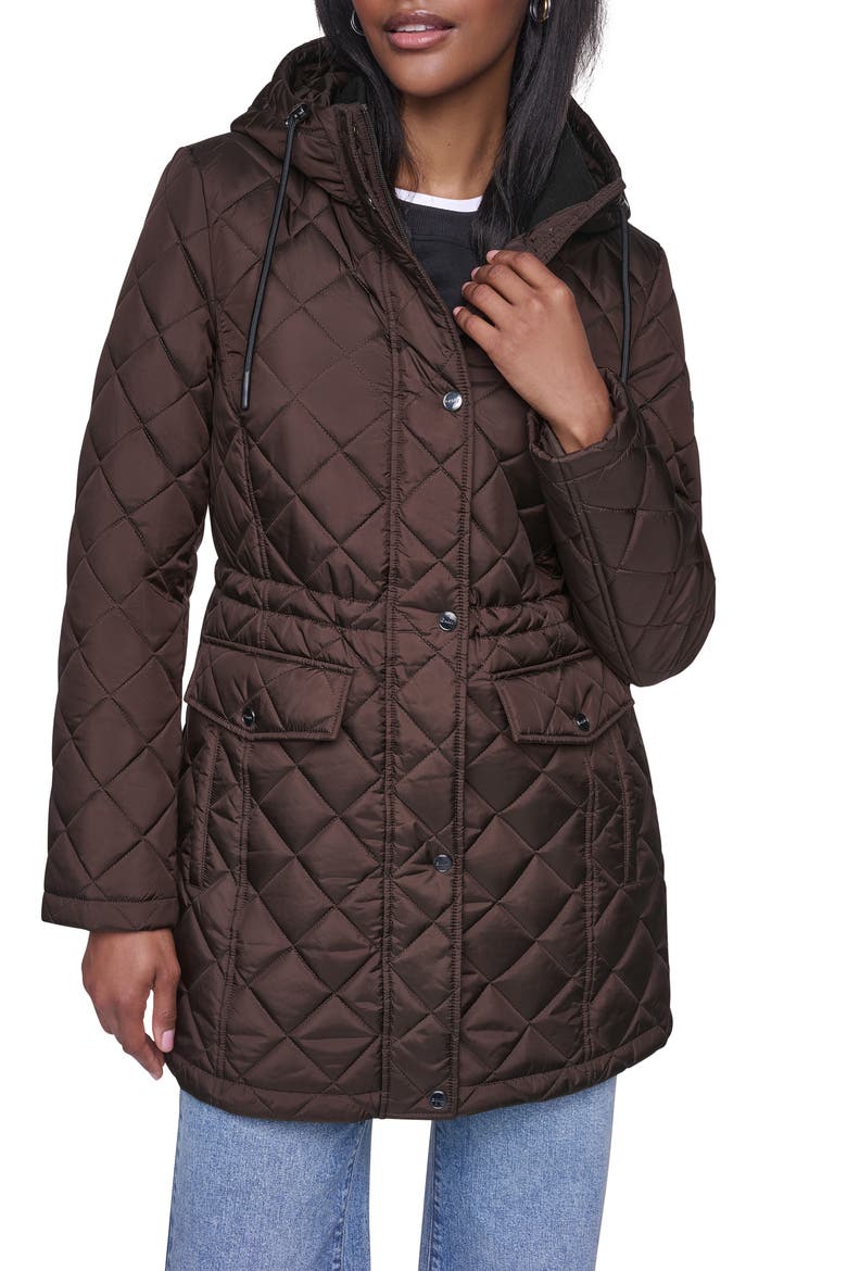 Quilted Hood Jacket, Main, color, BITTER