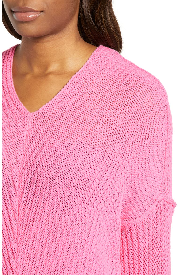 Cuffed Sleeve Sweater, Alternate, color, PINK SACHET