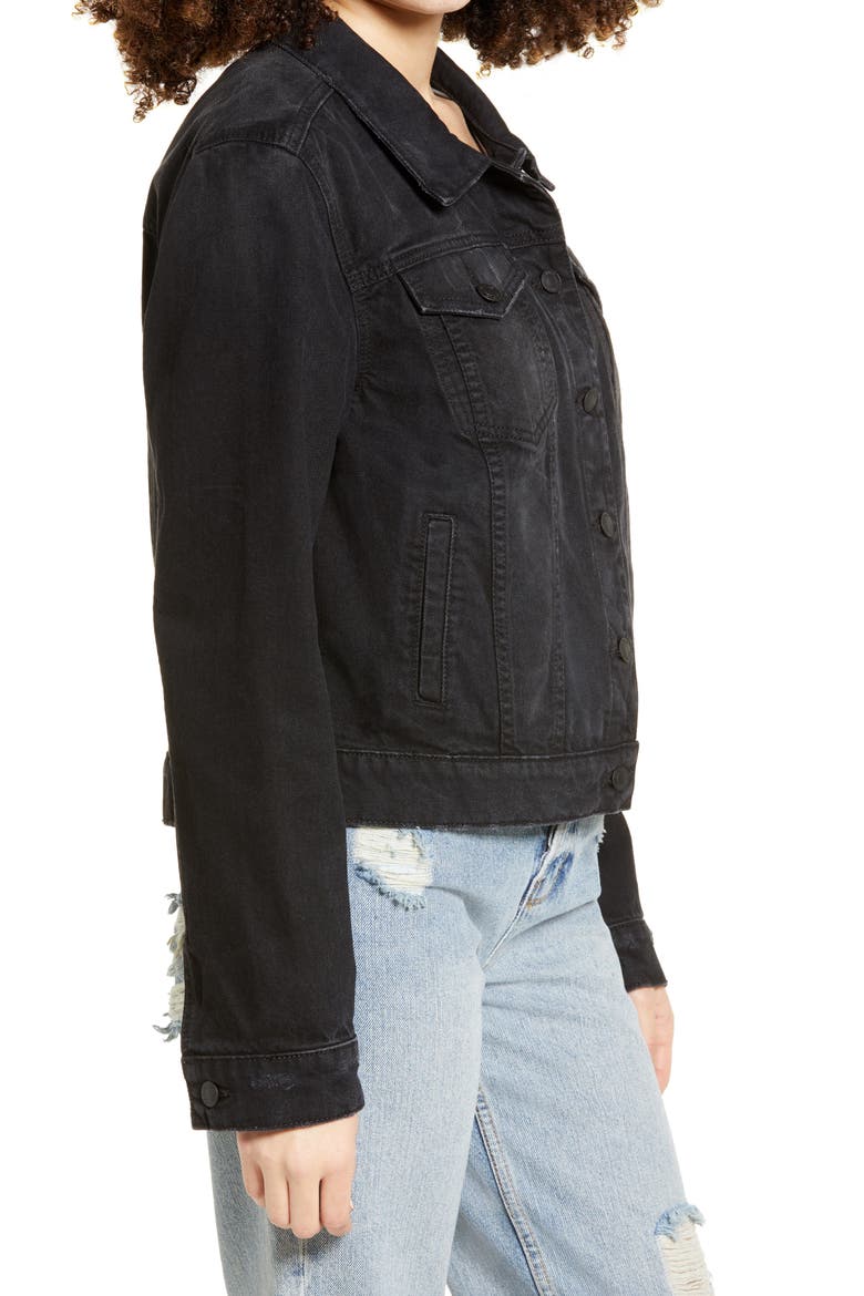 Melanie Boyfriend Denim Jacket, Alternate, color, BLACK JM